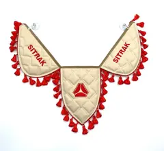 Вымпел тройной Sitrak (экокожа, бежевый с красной вышивкой)