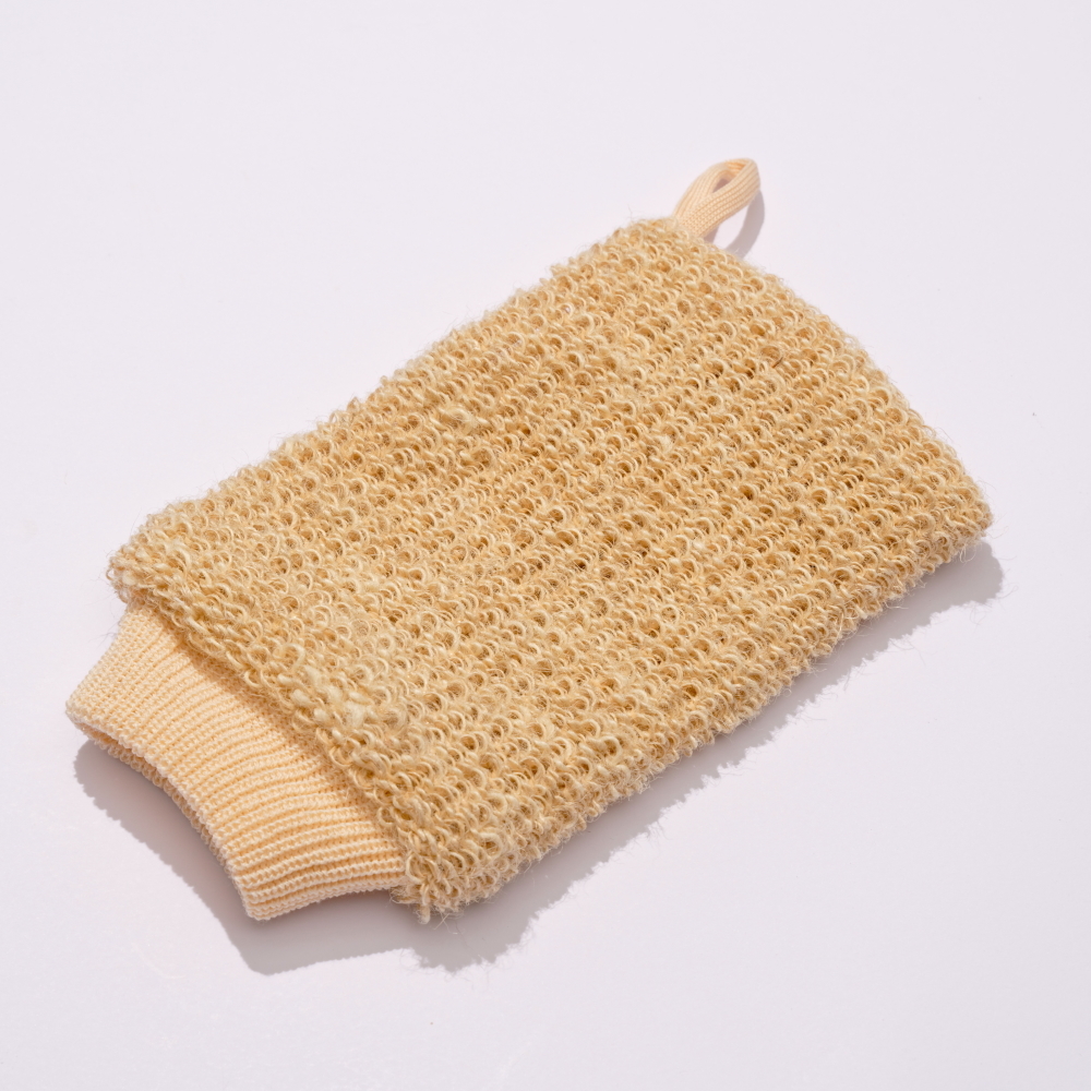 Мочалка-рукавица массажная из натурального волокна (гибискуса коноплевого)