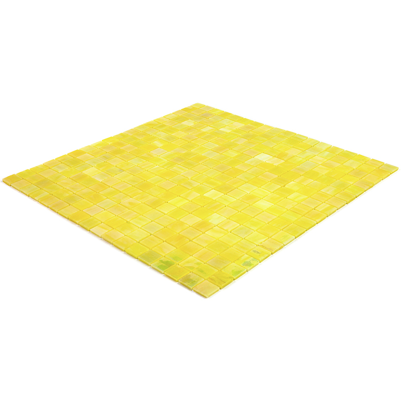 SM46 Мозаика одноцветная чип 15 стекло Alma Mono Color желтый квадрат глянцевый перламутр