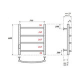 Полотенцесушитель электрический Point PN04756 П4 500x600 диммер слева, хром