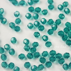 5000 Бусина - шарик с огранкой Сваровски Blue Zircon 4 мм, 5 штук