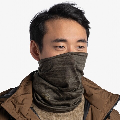 Шерстяной шарф-труба Buff Merino Midweight Solid Bark фото 1