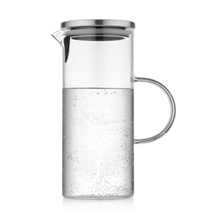 Стеклянный кувшин с крышкой для воды, сока и других напитков, 1,5 литра