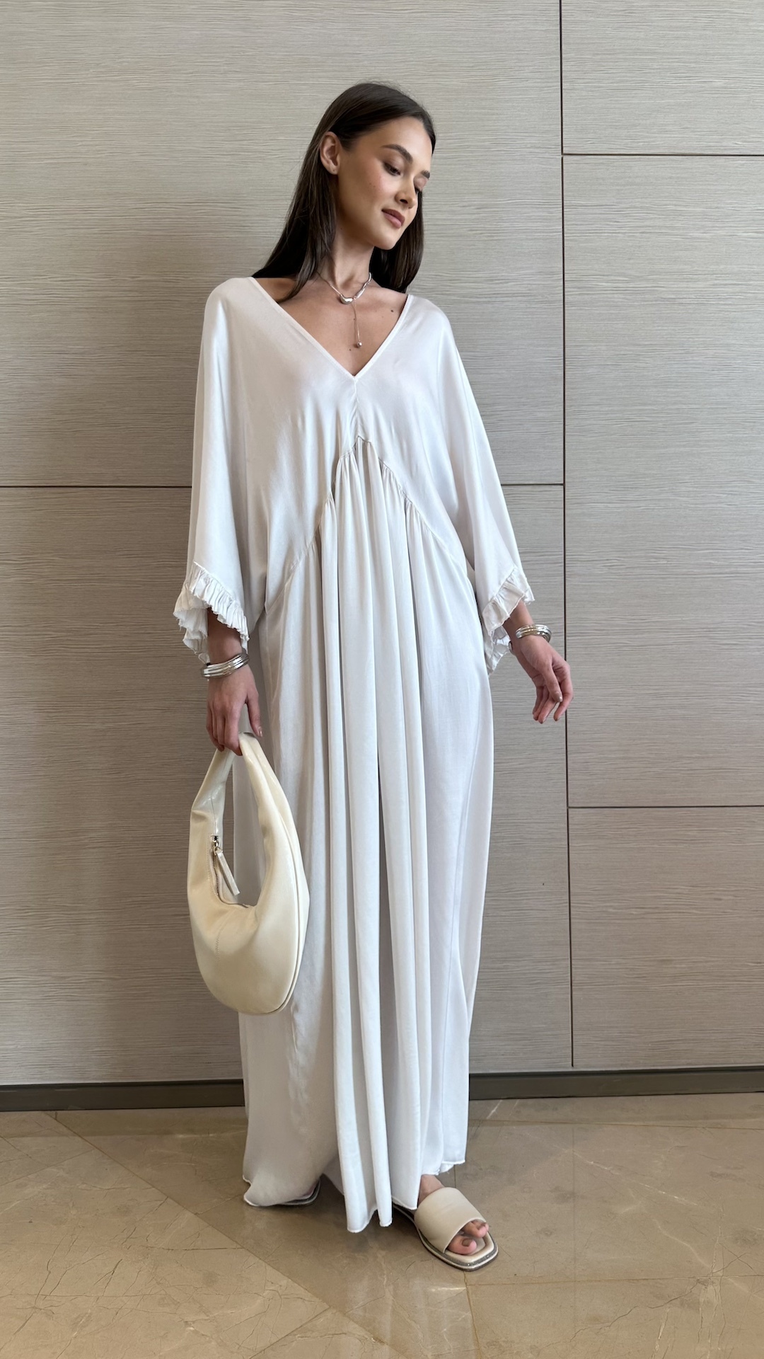 Платье в стиле oversize из струящейся вискозы