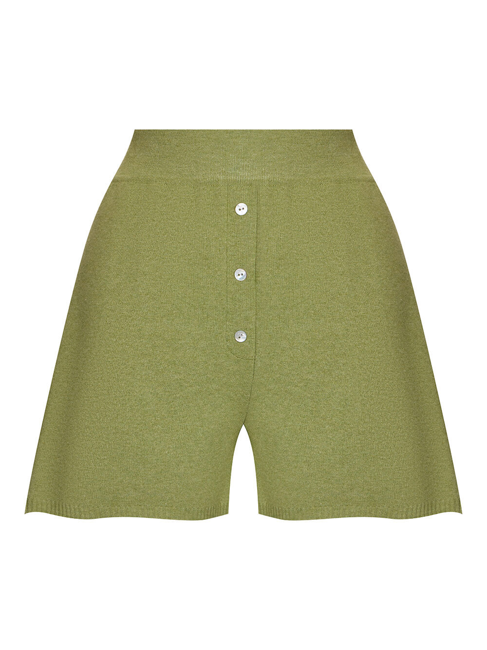 Женские шорты светло-зеленого цвета из вискозы - фото 1