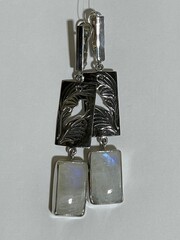 Лунный (серьги из серебра)