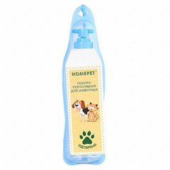 Homepet поилка портативная для животных голубая 6,5 см х 26,5 см х 24,5 см 500 мл