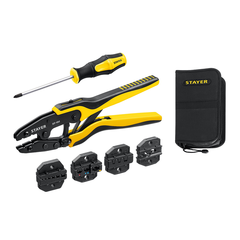STAYER SP-4M, 4 матрицы в сумке-чехле, пресс-клещи для кабельных наконечников, Professional (45445)