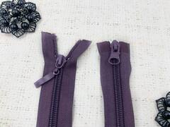 Молния спираль Т5, L 80 см, 2 бегунка, сливовый