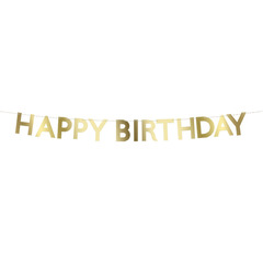 Гирлянда золотая "Happy Birthday" 1.8 м