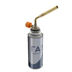 73-0-010 Горелка газовая на баллон, сопло 13х110мм, ручной поджиг, расход 120г/ч, работа 360°, латунь (РемоКолор)