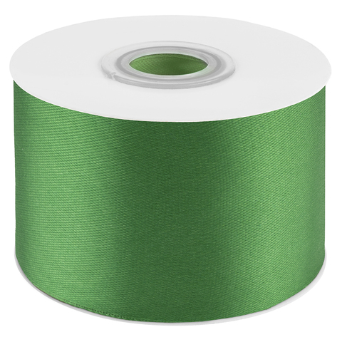 Лента Атласная (5см*22,85м) Изумрудно-зеленый.