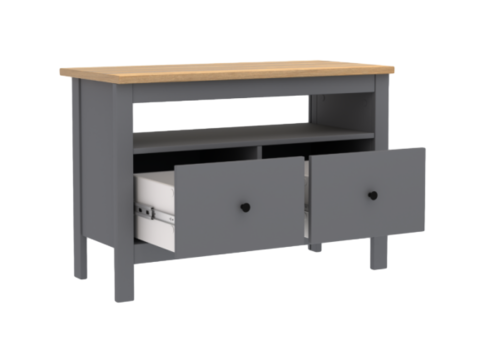 Тумба Сага 2 ящика, 90,4*41,4*62,2 см, серый/ясень