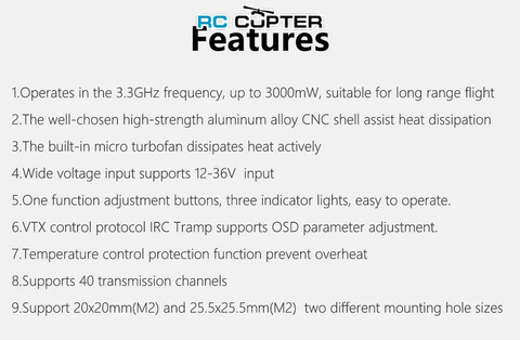 Видеопередатчик FPV GEPRC MATEN 3.3G 3W VTX PRO