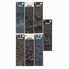 Наклейки детские Alingar, 7 см х 26 см, "Темные", (космос, бабочки, цветы, химия, музыка), ПВХ, тиснение, пакет с европодвесом