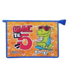 
          Папка 1 отделение, А4 325х230х55 мм, Пчелка, пластик, дизайн с одной стороны, молния сверху, "HEY DINO"