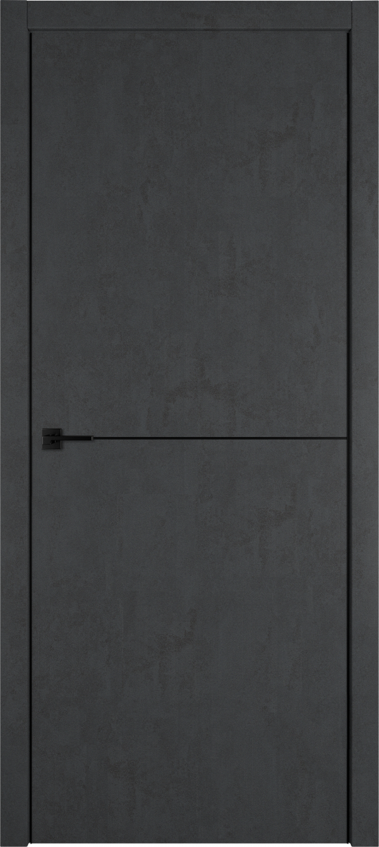 Дверь межкомнатная Владимирская фабрика дверей Урбан лофт Урбан 1 (кромка с двух сторон черная, молдинг черный (с зарезкой под замок), цвет джет лофт, экошпон, глухая