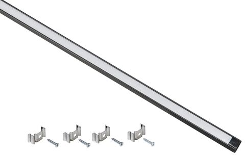 Профиль алюм. для LED ленты 1607 прям. 2м к-т опал черн. IEK