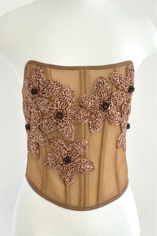 Топ кроше коричневый