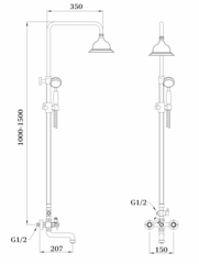 Душевая система GANZER GZ15061 Хром схема
