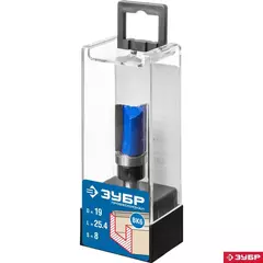 ЗУБР 19 x 26 мм, хвостовик 8 мм, фреза пазовая прямая с верхним подшипником, Профессионал (28756-19-26)