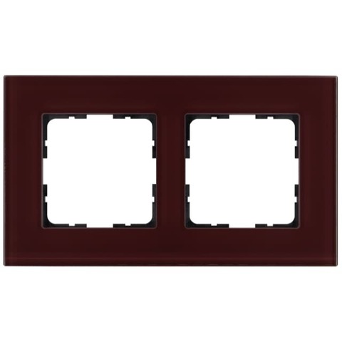 Рамка на 2 поста. Цвет Гранатовый. Jasmart. G-Glass. G1002GH