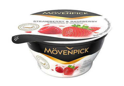 Йогурт Movenpick клубника и малина, 140г