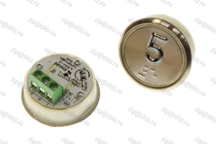 Кнопка (кнопочный модуль) EA2406S-D-W "5 этаж", круглая, белая динамическая подсветка, Брайль