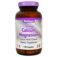 Bluebonnet Nutrition, Хелатный кальций и магний, 120 таблеток
