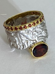 Гранат 691 (кольцо из серебра)