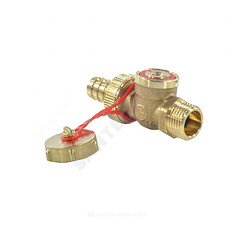 Кран шаровой латунь сливной R608 Ду 20 Ру10 НР G3/4" под отвертку с заглушкой со штуцером Giacomini R608Y014