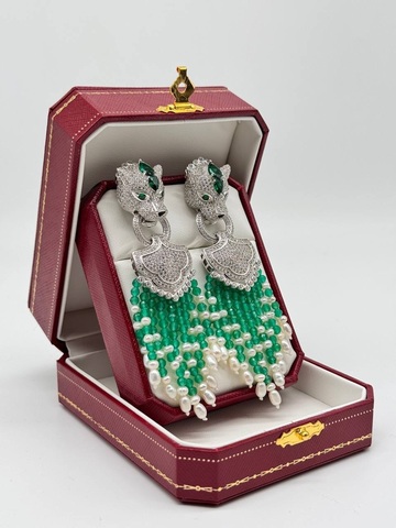 Серьги пантера Cartier
