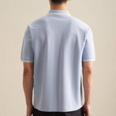 Поло мужское Seidensticker Regular Fit 01.144380-12 голубое, короткий рукав