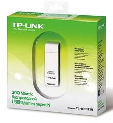 Адаптер Wireless USB TP-Link N300 (TL-WN821N), Atheros, 2x2 MIMO, 2.4GHz, 802.11n