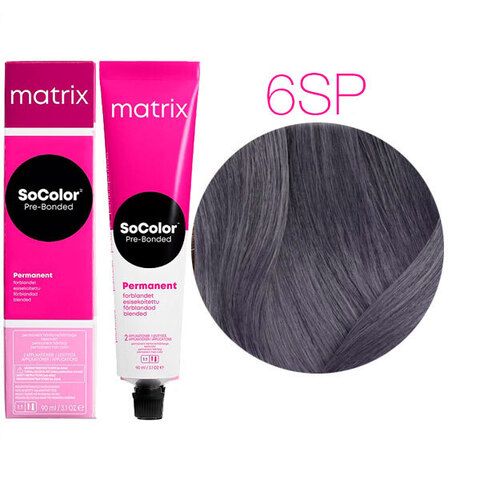 Matrix SoColor Pre-Bonded 6SP темный блондин серебристо-жемчужный, стойкая крем-краска для волос с бондером