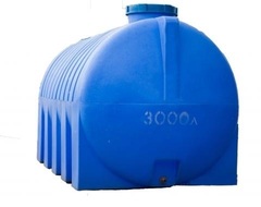 Ёмкость пластиковая пищевая АКПОЛ 3000 л. горизонтальная (232x130x150см;85кг;синий) - арт.555030