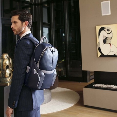 Рюкзак унисекс Piquadro Coleos, чёрный, кожа искусственная/кожа натуральная (CA2943OS/N)