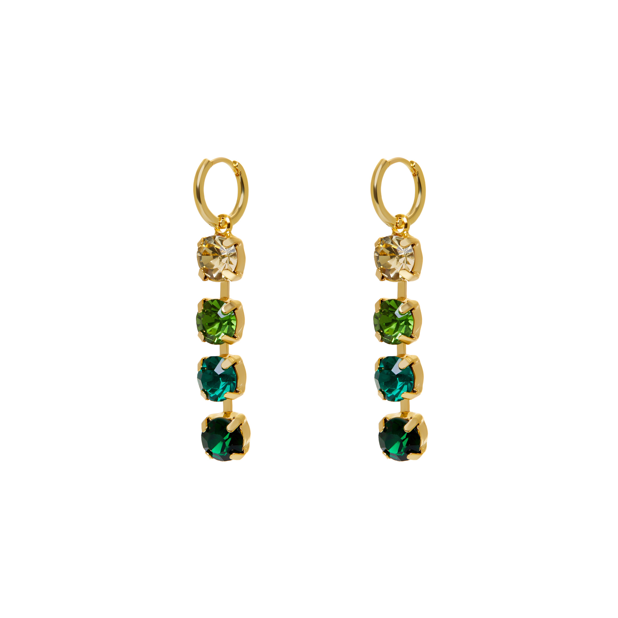 DÉJÀ VU Серьги Large Crystal Earrings – Green déjà vu серьги chic earrings – crystal gold