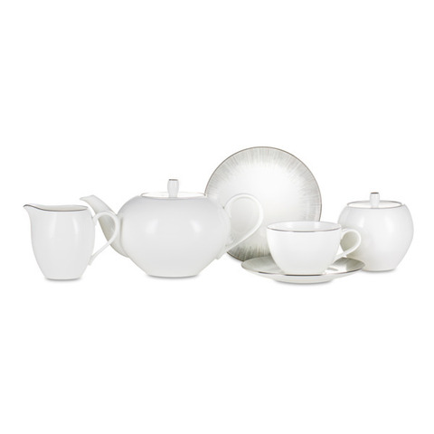 Сервиз чайный 21 предмет на 6 персон Narumi Сверкающая платина