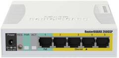 Mikrotik RB260GSP CSS106-1G-4P-1S - коммутатор RouterBOARD 260GSP 1xSFP, 5x10/100/1000 Gigabit Ethernet, PoE with indoor case and power supply