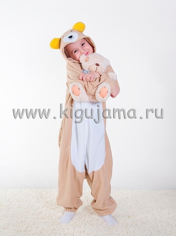 Пижама кигуруми детская "Мишка бежевый"