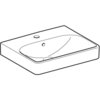 Раковина Geberit Smyle Square: Белый, B=50см, H=16см, T=41см, Отверстие под смеситель=По центру, Перелив=На виду