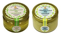 Набор (2 шт.) натурального меда HoneyForYou: липовый мед - 250г., акациевый мед - 250г.