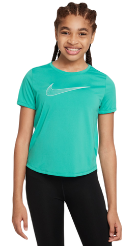 Футболка для девочек Nike Dri-Fit One Short Sleeve Top GX - clear jade/white