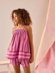 Топ и шорты в комплекте для девочки Next AD0-191, Розовый, Фиолетовый