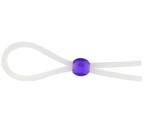 Прозрачное лассо с фиолетовой бусиной SILICONE COCK RING WITH BEAD LAVENDER - NMC 170053