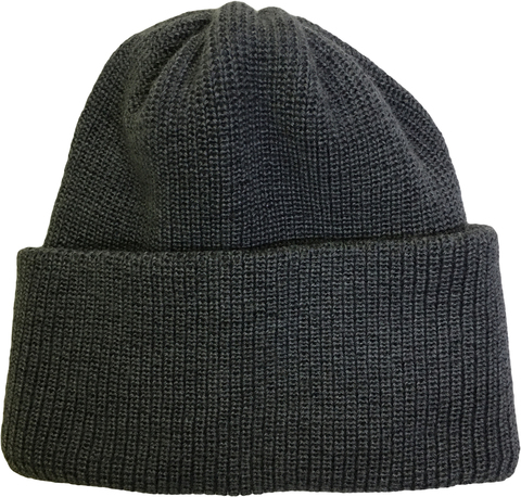 Зимняя шапка бини с отворотом - цвет темно-серый меланж