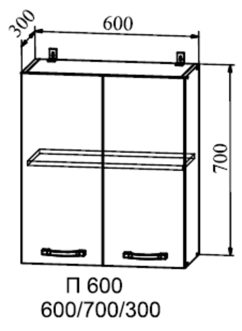 Кухня Капля шкаф верхний 600