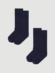 Гольфы детские в рубчик Mjolk School Blue, сет из 2х