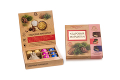 Кедровый марципан АССОРТИ с трав. чаем (класс, земл, черн) / коробка / 120 гр / ТМ Территория Тайги